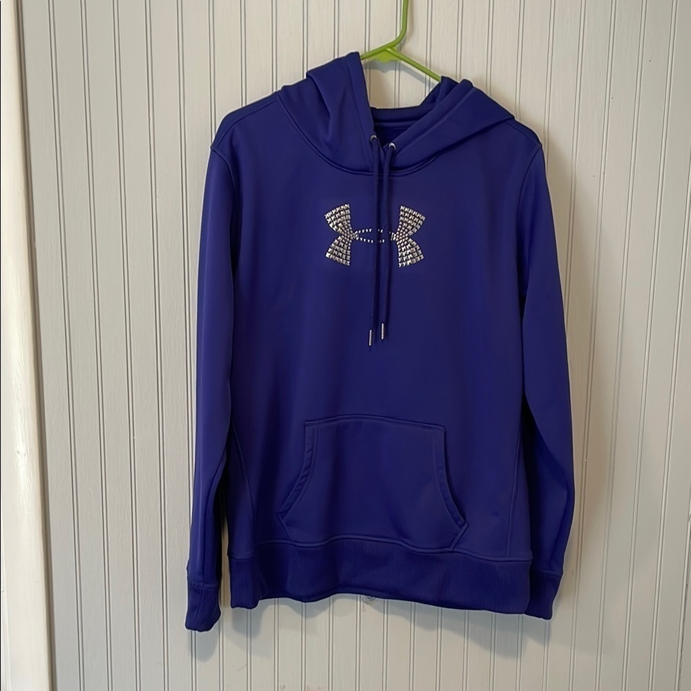 Under Armour Blueish- Purple Shade Pull Over Hoodie With Studded Detail